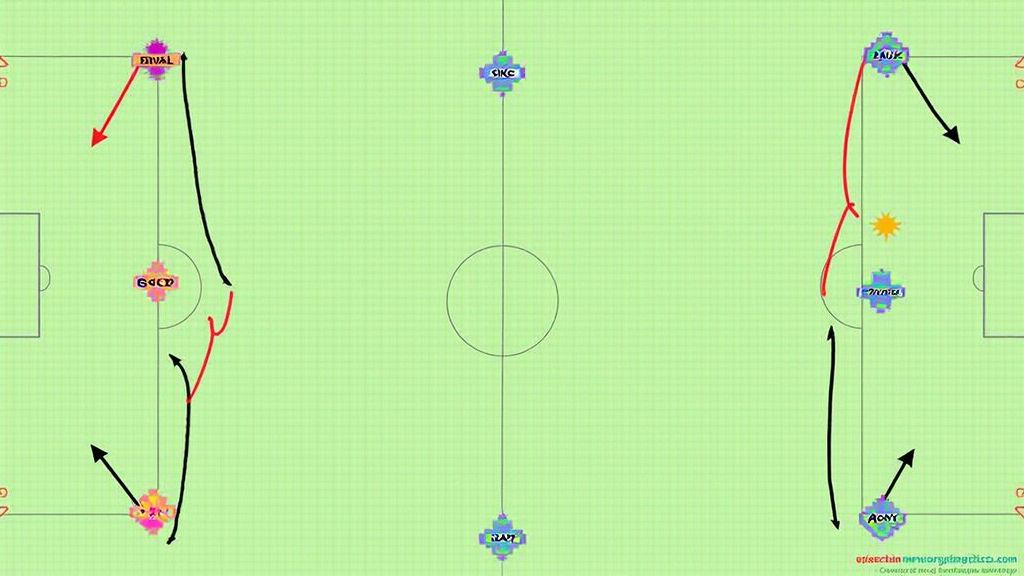 Soccer field diagram with formation lines