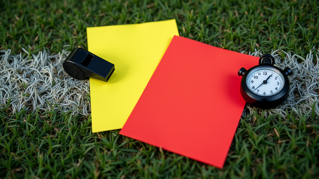 soccer referee gear on a field