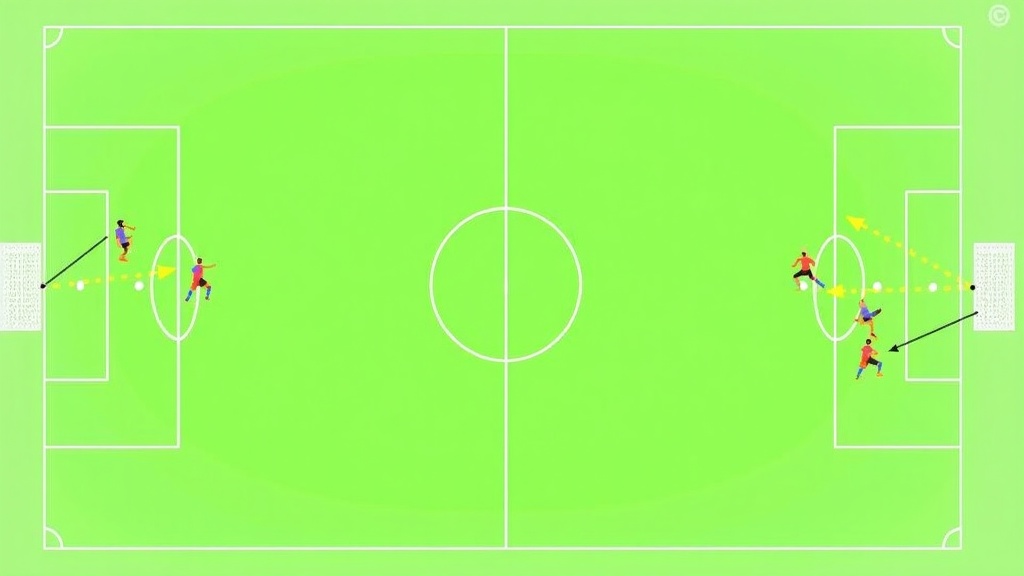Soccer defending - shielded goal, tactical setup, defensive lines, and soccer balls