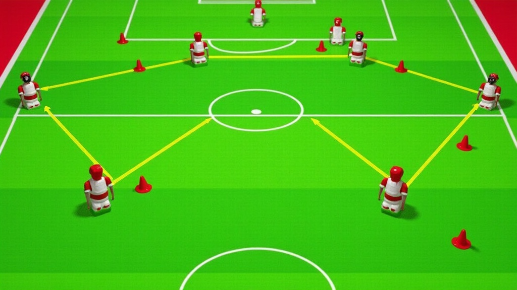 Soccer drill setup on field