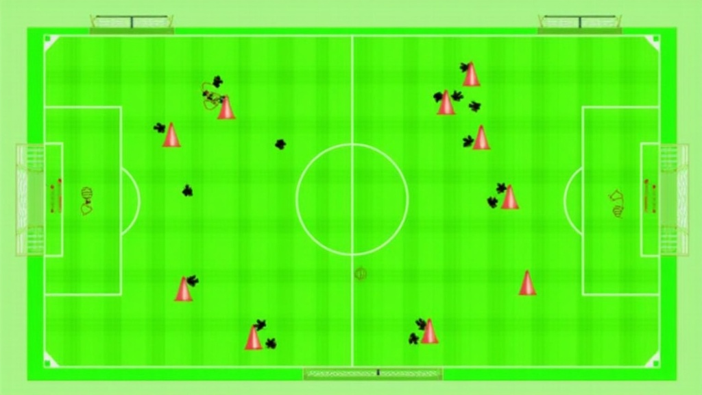 Soccer coaching session layout diagram